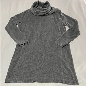 Athleta Gray Velour Cowl Neck Front Pocket Dress